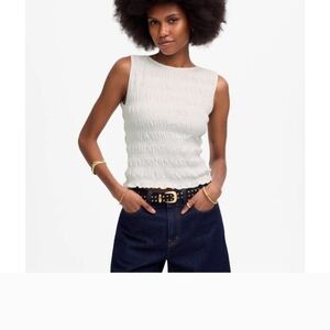 NEW NWT Madewell Smocked Boatneck Tank Style NV912 XXS